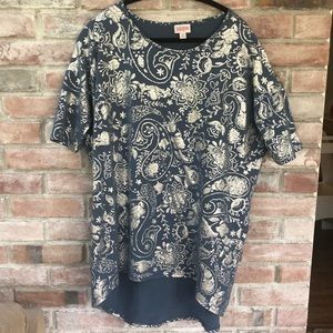 EUC LuLaRoe M Irma Elegant Collection blue/silver